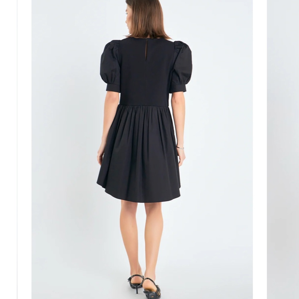 Sold! English Factory Black Puff Sleeve Mini Dress - Picture 4 of 14